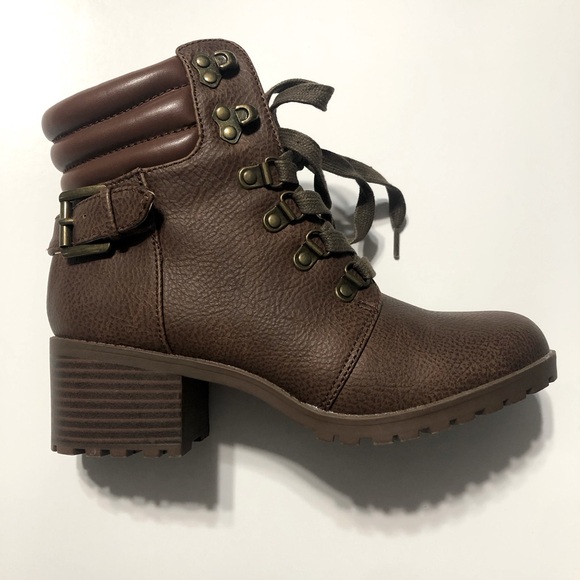 Mia Kids Brown Small Heeled Lace Up Boots - Picture 3 of 5